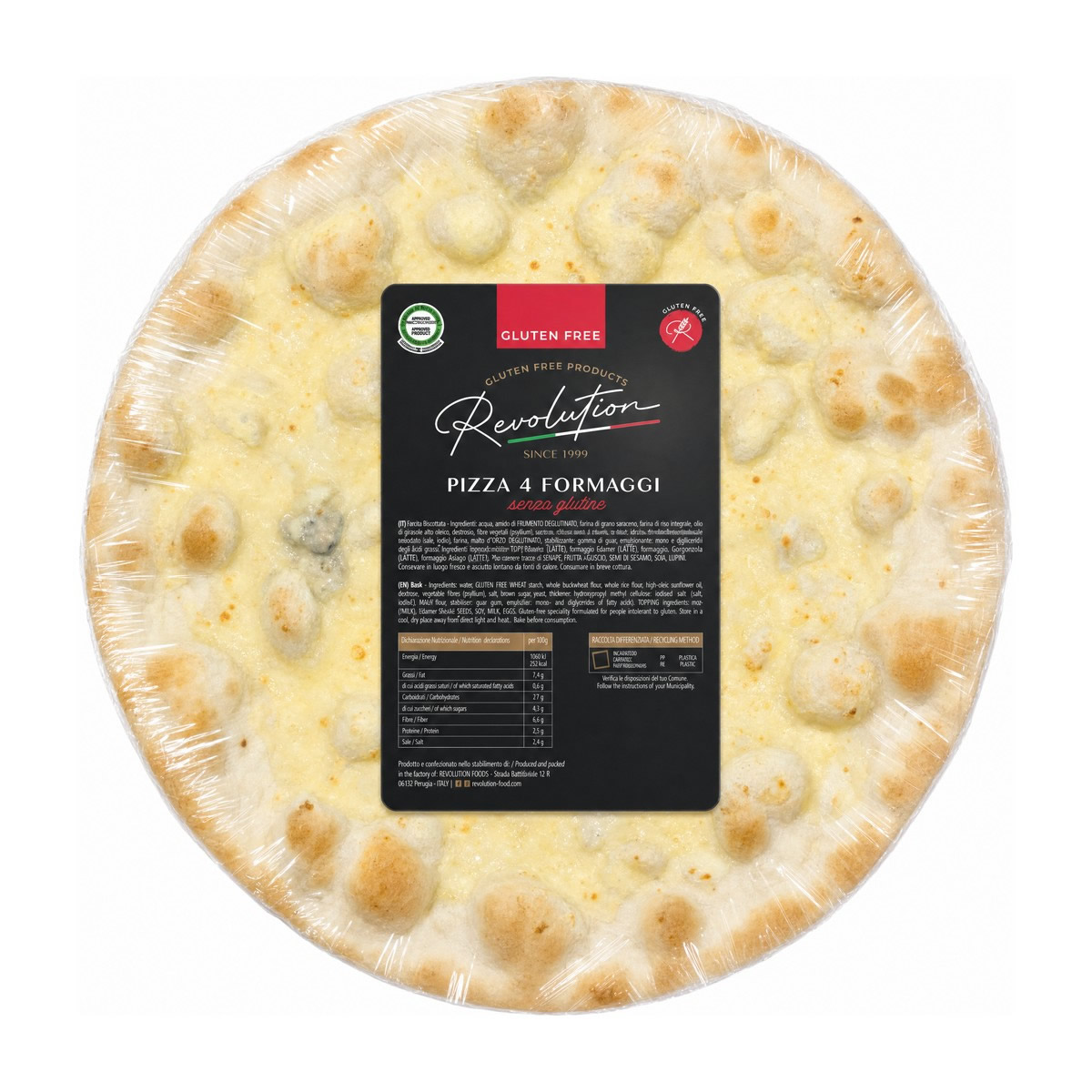 Pizza 4 Formaggi senza glutine