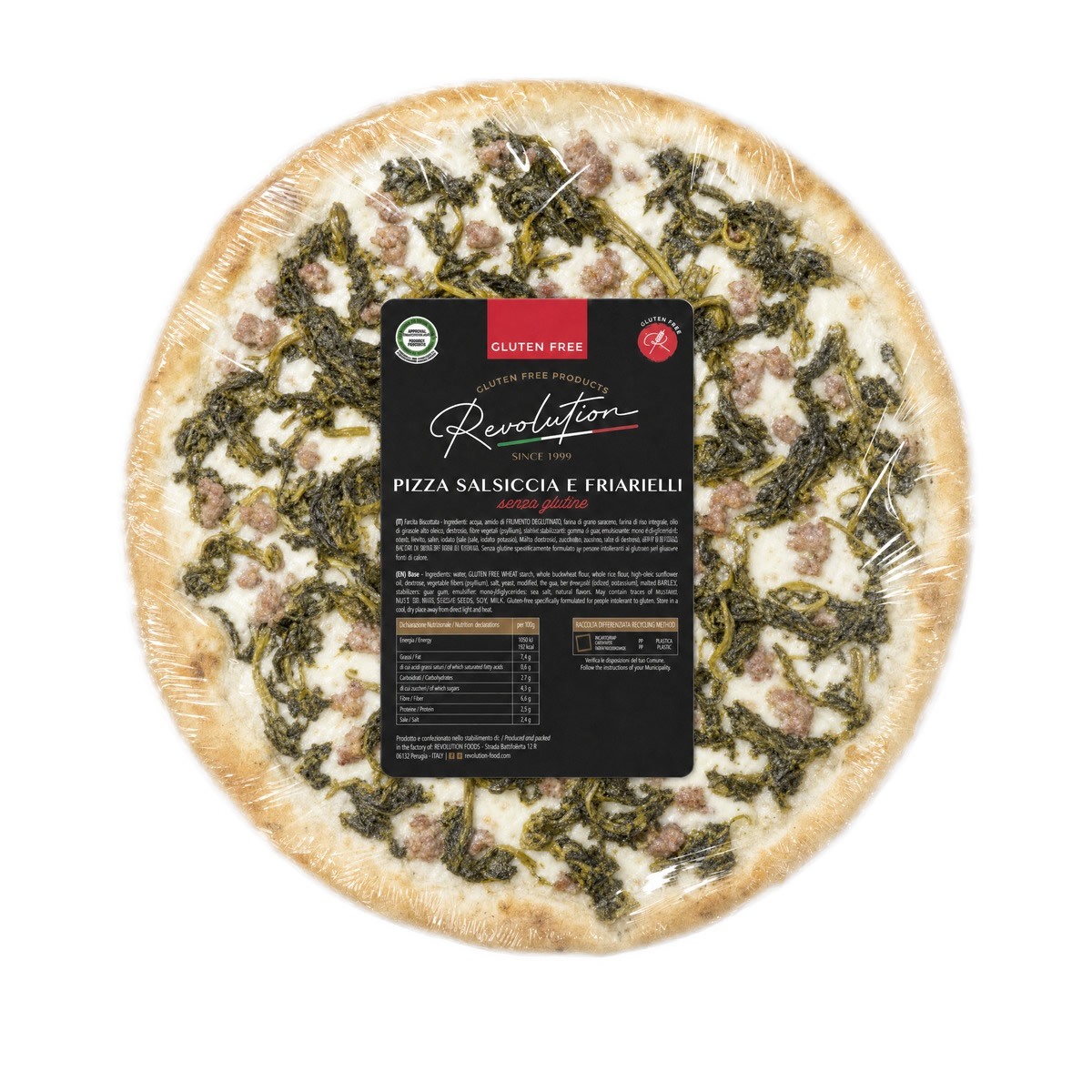 Pizza Salsiccia e Friarielli Senza Glutine