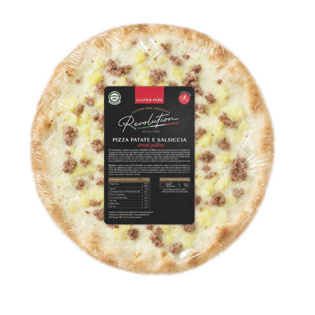 Pizza Patate e Salsiccia Senza Glutine