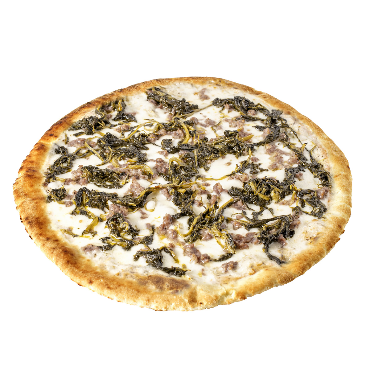 Pizza broccoli e salsiccia