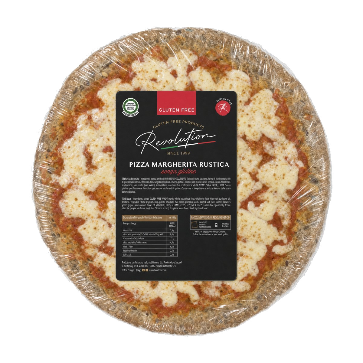Pizza Margherita rustica senza glutine